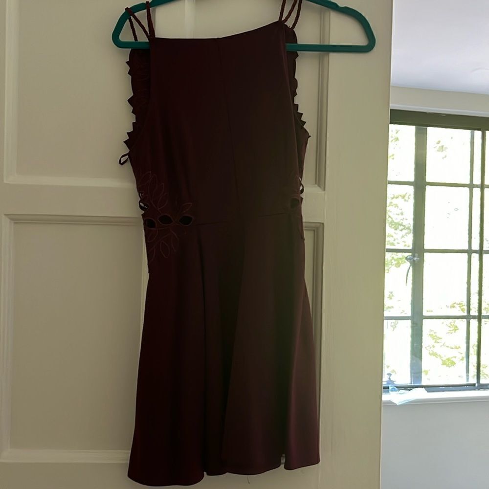 Free People size small cranberry colored skater dress - Picture 2 of 5